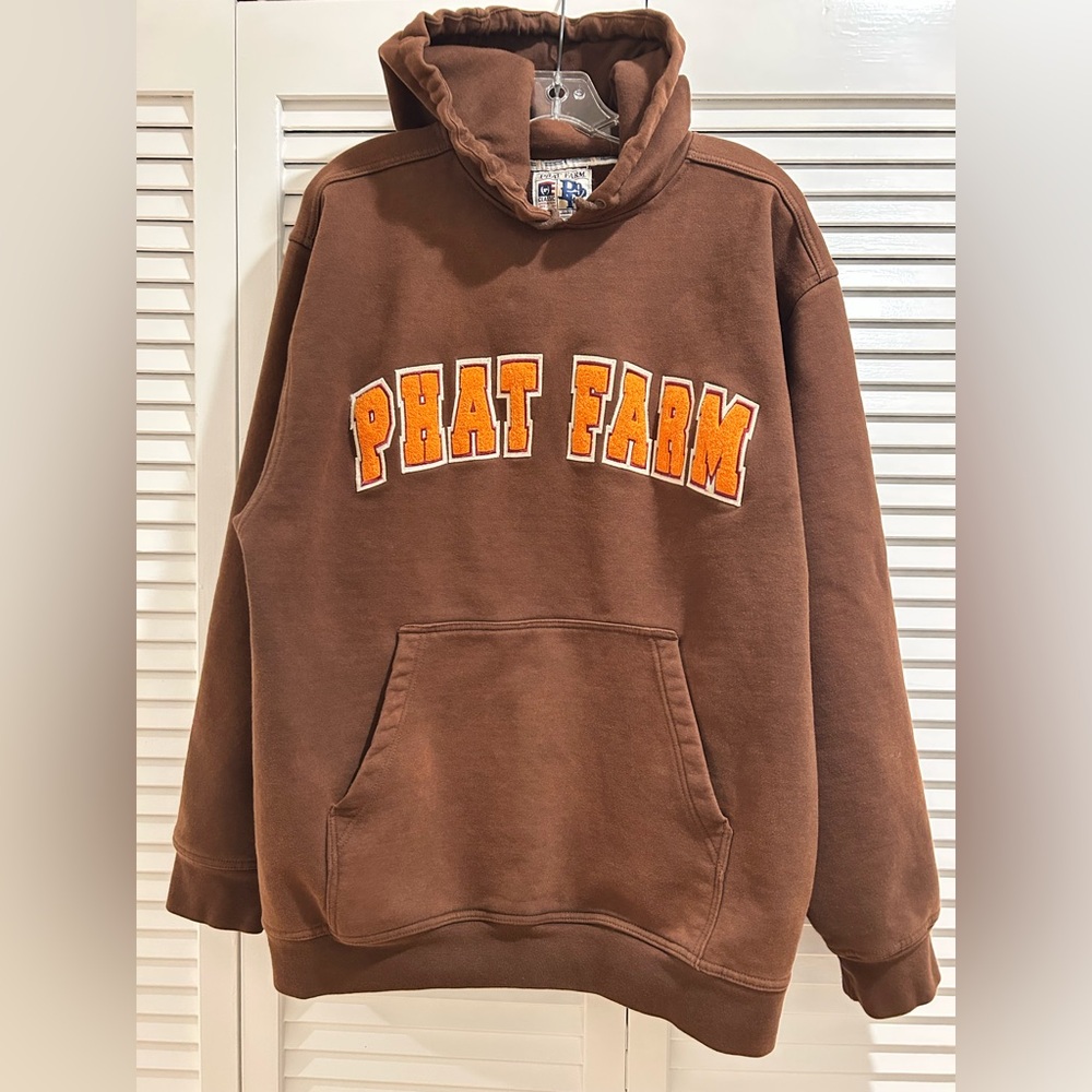 🔥PHAT FARM🔥Original Vintage HOODIE XL, 90’s- Y2K Streetwear, 
Textured letters